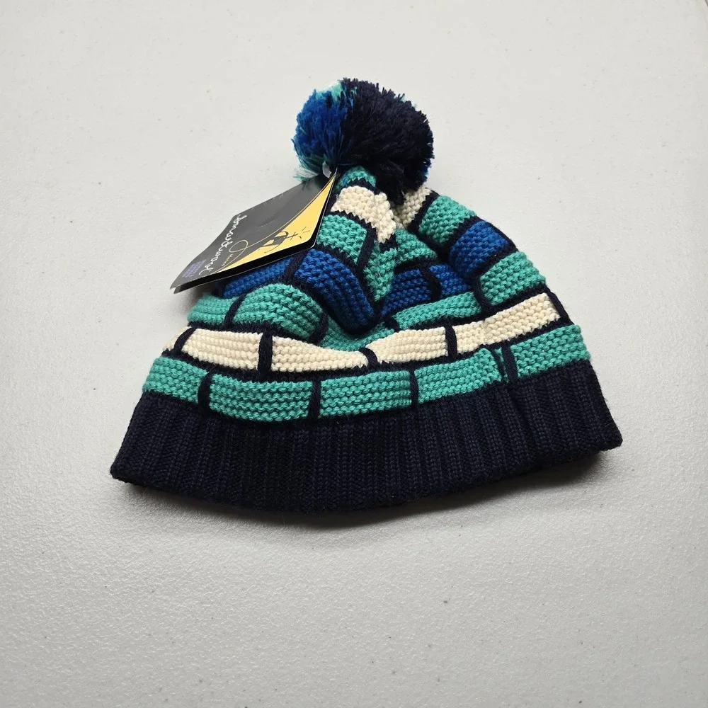 Smartwool Women Beanie OS Navy Blue Merino Wool Blend Knit Pom NWT